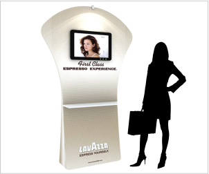 stopper display tension fabric